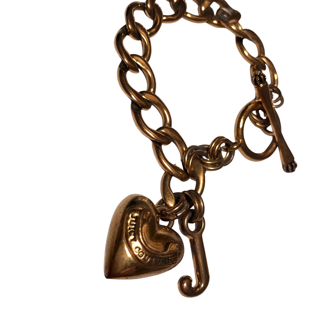 Juicy Couture Heart Bracelet. Juicy Couture Gold Ton Bracelet