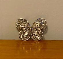 Load image into Gallery viewer, Vintage Jewelry Small Mini Silver Tone Filigree Butterfly Brooch
