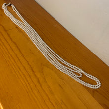 Load image into Gallery viewer, Vintage White Faux Pearl Multistrand Necklaces 3 Strands of Small Pearls 32&quot;
