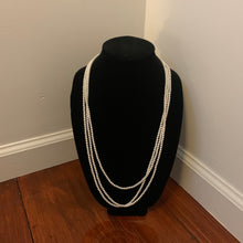 Load image into Gallery viewer, Vintage White Faux Pearl Multistrand Necklaces 3 Strands of Small Pearls 32&quot;
