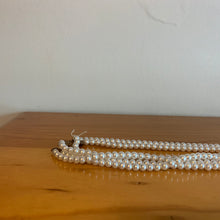 Load image into Gallery viewer, Vintage White Faux Pearl Multistrand Necklaces 3 Strands of Small Pearls 32&quot;
