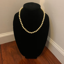 Load image into Gallery viewer, Vintage Avon Pastel Yellow Single Strand Faux Pearl 18&quot; Double Knotted Necklace
