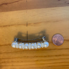 Load image into Gallery viewer, Vintage Mini Hair Barrette Faux Medium Pearls with Small accent Pearls

