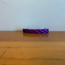 Load image into Gallery viewer, Vintage Jewelry Bright Purple Plastic Silver Tone Textured 1980&#39;s Hair Barrette
