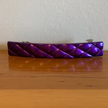 Load image into Gallery viewer, Vintage Jewelry Bright Purple Plastic Silver Tone Textured 1980&#39;s Hair Barrette
