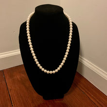 Load image into Gallery viewer, Vintage Faux White Large Pearl 24 inch Matinee Necklace Akoya Luster
