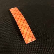 Load image into Gallery viewer, Vintage Hair Accessory Peach Orange and Red Tone Criss Cross Small Rectangular Hair Barrette
