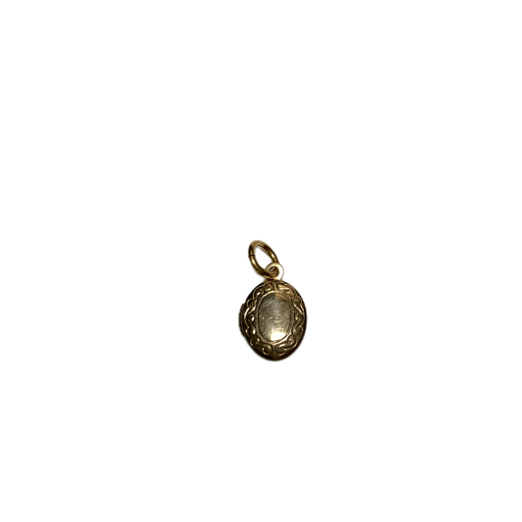 Vintage Jewelry Tiny Mini Brass Tone Filigree Opening Locket Charm Pendant