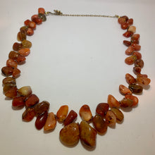 Load image into Gallery viewer, Vintage Tumbled Carnelian Red Agate Polished Stone Necklace
