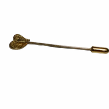 Load image into Gallery viewer, Vintage Jewelry Rainbow Striped Heart Gold Tone Hat Stick Pin
