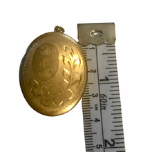 Load image into Gallery viewer, Vintage Jewelry 12K Gold Fill 1976 Engraved Mom Floral Flower Locket Necklace Pendant READ DESCRIPTION
