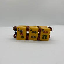 Load image into Gallery viewer, Vintage Jewelry Mah Jong Yellow Bakelite Stretch Brown Beaded Boho Bracelet
