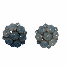 Load image into Gallery viewer, Vintage Jewelry Signed Leru Blue Moonstone Cluster Clip on Earrings
