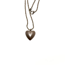 Load image into Gallery viewer, Handmade by Rose Pink Puffy Swarovski Pearl Heart Pendant Sterling Silver Necklace
