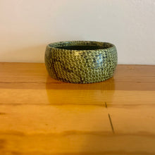 Load image into Gallery viewer, Vintage Faux Leather Green Snakeskin Fabric Wide 90’s Bangle Bracelet
