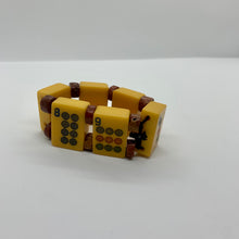 Load image into Gallery viewer, Vintage Jewelry Mah Jong Yellow Bakelite Stretch Brown Beaded Boho Bracelet
