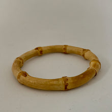 Load image into Gallery viewer, Vintage Faux Wooden Bamboo Tan Brown Lightweight Boho Hippie Bangle Bracelet
