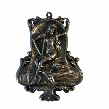 Load image into Gallery viewer, Vintage Art Nouveau Revival Woman Goddess Silver Necklace Pendant
