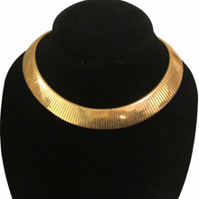 Load image into Gallery viewer, Vintage Signed KJL Kenneth Jay Lane Egyptian Revival Cleopatra Style Gold Collar Necklace
