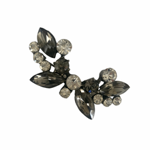 Load image into Gallery viewer, Vintage Jewelry Juliana Style Smoky Topaz Gray Tone Clear Rhinestone Small Butterfly Brooch
