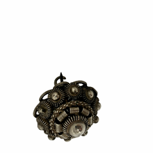 Load image into Gallery viewer, Antique Vintage Victorian Small Solid Silver Circular Silver Bead Cabochon Filigree Brooch Pin
