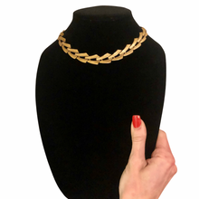 Load image into Gallery viewer, Vintage Jewelry Signed Trifari Gold Tone Open Linked Choker Necklace
