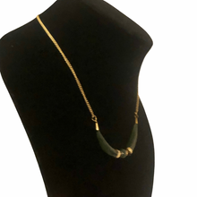 Load image into Gallery viewer, Vintage Jewelry Faux Jade Green Beaded Gold Tone Necklace
