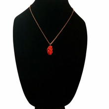 Load image into Gallery viewer, Handmade by Rose, Vintage Handmade Lampwork Orange Coral Glass Pendant Necklace
