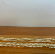 Load image into Gallery viewer, Vintage Faux Pastel Yellow Pearl Seed Bead 18” 5 Strand Multistrand Necklace
