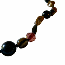 Load image into Gallery viewer, Vintage Long Tribal African Style Chunky Brown Black Red Crystal Beaded Necklace
