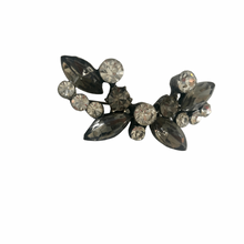 Load image into Gallery viewer, Vintage Jewelry Juliana Style Smoky Topaz Gray Tone Clear Rhinestone Small Butterfly Brooch
