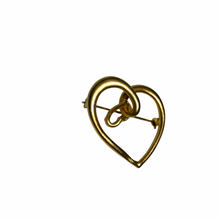 Load image into Gallery viewer, Vintage Jewelry Gold Tone Signed Danecraft Dangle Open Double Heart Brooch Pin
