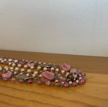 Load image into Gallery viewer, Vintage Signed Japan Patina Pink Gold Faux Pearl Beaded Multistrand 18” Necklace
