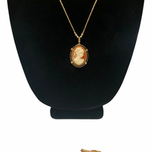 Load image into Gallery viewer, Vintage Jewelry Signed 1928 Gold Tone Cameo Pendant Necklace
