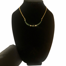 Load image into Gallery viewer, Vintage Jewelry Faux Jade Green Beaded Gold Tone Necklace
