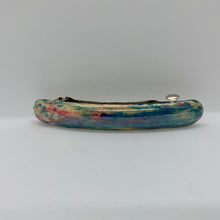 Load image into Gallery viewer, Vintage Barrette Hair Accessory Blue, Pink, and Beige Swirl Signed D&amp;G
