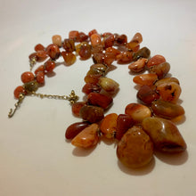 Load image into Gallery viewer, Vintage Tumbled Carnelian Red Agate Polished Stone Necklace
