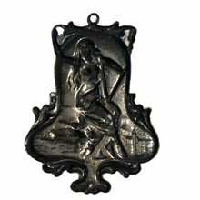 Load image into Gallery viewer, Vintage Art Nouveau Revival Woman Goddess Silver Necklace Pendant
