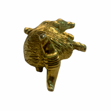 Load image into Gallery viewer, Vintage Jewelry Large Gold Tone Textured Heavyweight Spanish Bull Brooch
