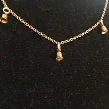 Load image into Gallery viewer, Handmade by Rose, Mini Brass Vintage Copper Bell Charm Necklace
