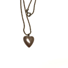 Load image into Gallery viewer, Handmade by Rose Pink Puffy Swarovski Pearl Heart Pendant Sterling Silver Necklace
