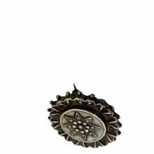 Load image into Gallery viewer, Antique Vintage Victorian Solid Silver Filigree Round Star Medallion Brooch Pin
