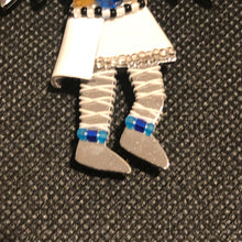Load image into Gallery viewer, Vintage Liztech Tribal Native American 2000 Eagle Dancer Kachina Doll Wire Wrapped Mirrored Pin Brooch
