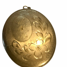 Load image into Gallery viewer, Vintage Jewelry 12K Gold Fill 1976 Engraved Mom Floral Flower Locket Necklace Pendant READ DESCRIPTION
