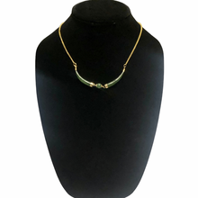 Load image into Gallery viewer, Vintage Jewelry Faux Jade Green Beaded Gold Tone Necklace
