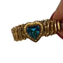 Load image into Gallery viewer, Antique Victorian Set DFB CO Expandable Gold Fill Blue Heart Sweetheart Girl’s Childrens Bracelet
