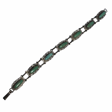 Load image into Gallery viewer, Vintage Jewelry Made in Mexico Mexican Silver and Turquoise Linked Bracelet
