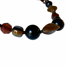 Load image into Gallery viewer, Vintage Long Tribal African Style Chunky Brown Black Red Crystal Beaded Necklace
