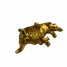 Load image into Gallery viewer, Vintage Jewelry Large Gold Tone Textured Heavyweight Spanish Bull Brooch
