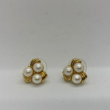 Load image into Gallery viewer, Vintage Trifari Faux Pearl Gold Torsade Multistrand 70’s Bracelet and matching Earrings
